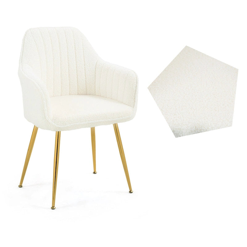 Chaises de salle à manger tapissées en velours avec accoudoirs, lot de 6