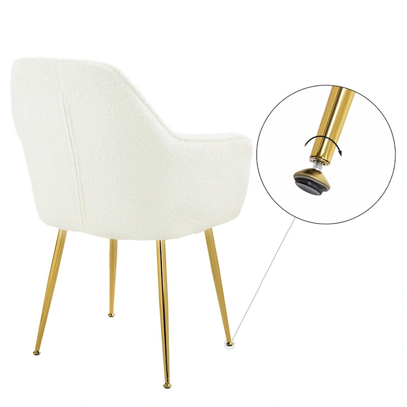 Chaises de salle à manger tapissées en velours avec accoudoirs, lot de 6