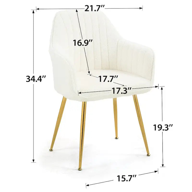 Chaises de salle à manger tapissées en velours avec accoudoirs, lot de 6