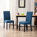 Chaise de salle à manger en lin rembourrée à dossier incurvé, lot de 2
