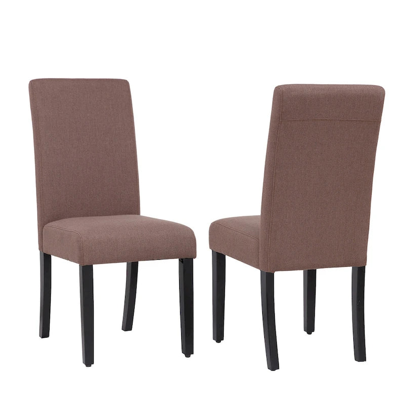 Chaise de salle à manger en lin rembourrée à dossier incurvé, lot de 2