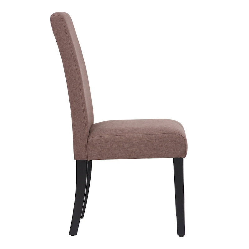 Chaise de salle à manger en lin rembourrée à dossier incurvé, lot de 2