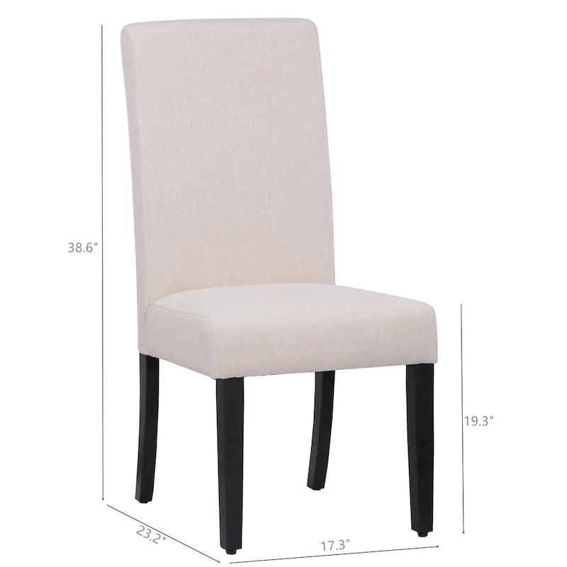 Chaise de salle à manger en lin rembourrée à dossier incurvé, lot de 2