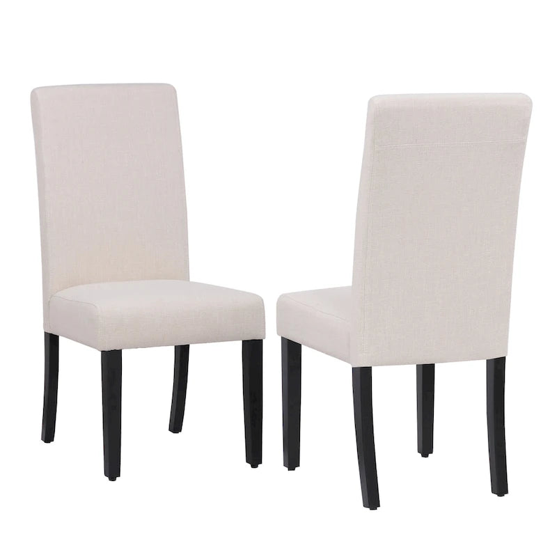 Chaise de salle à manger en lin rembourrée à dossier incurvé, lot de 2