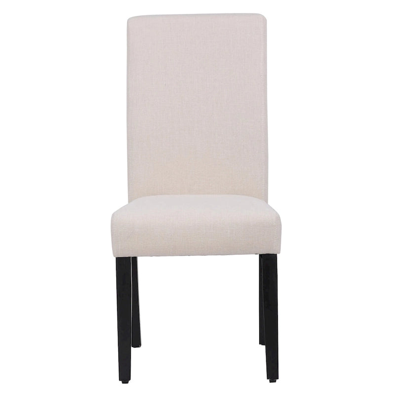 Chaise de salle à manger en lin rembourrée à dossier incurvé, lot de 2