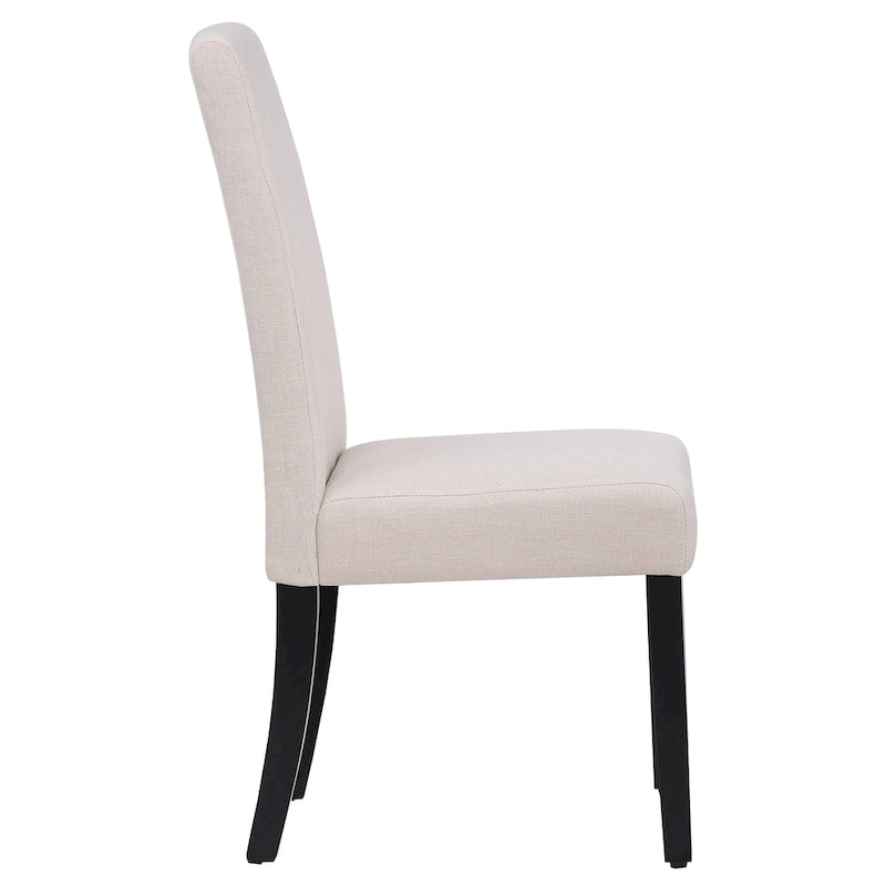 Chaise de salle à manger en lin rembourrée à dossier incurvé, lot de 2