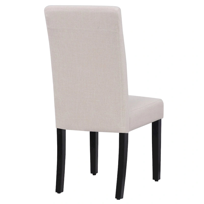 Chaise de salle à manger en lin rembourrée à dossier incurvé, lot de 2