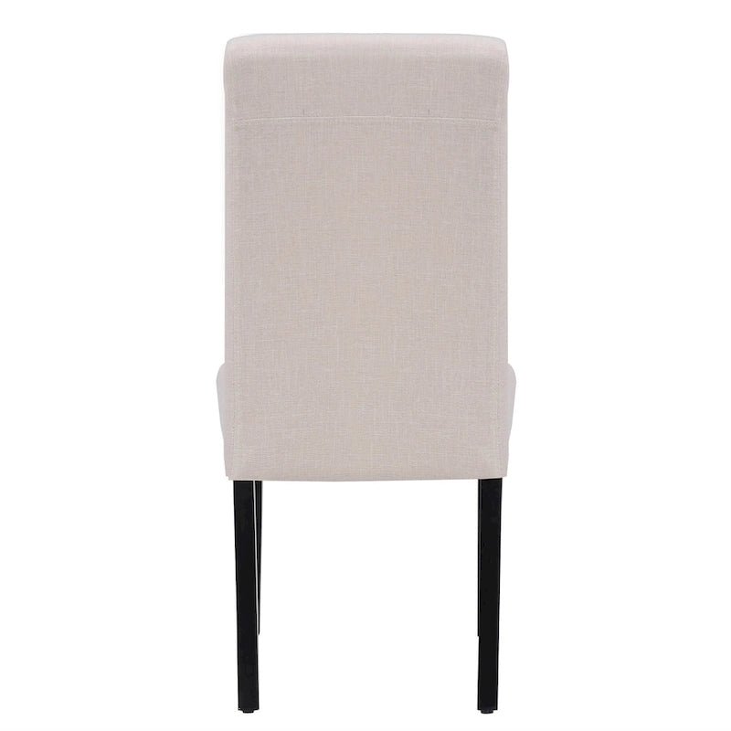 Chaise de salle à manger en lin rembourrée à dossier incurvé, lot de 2