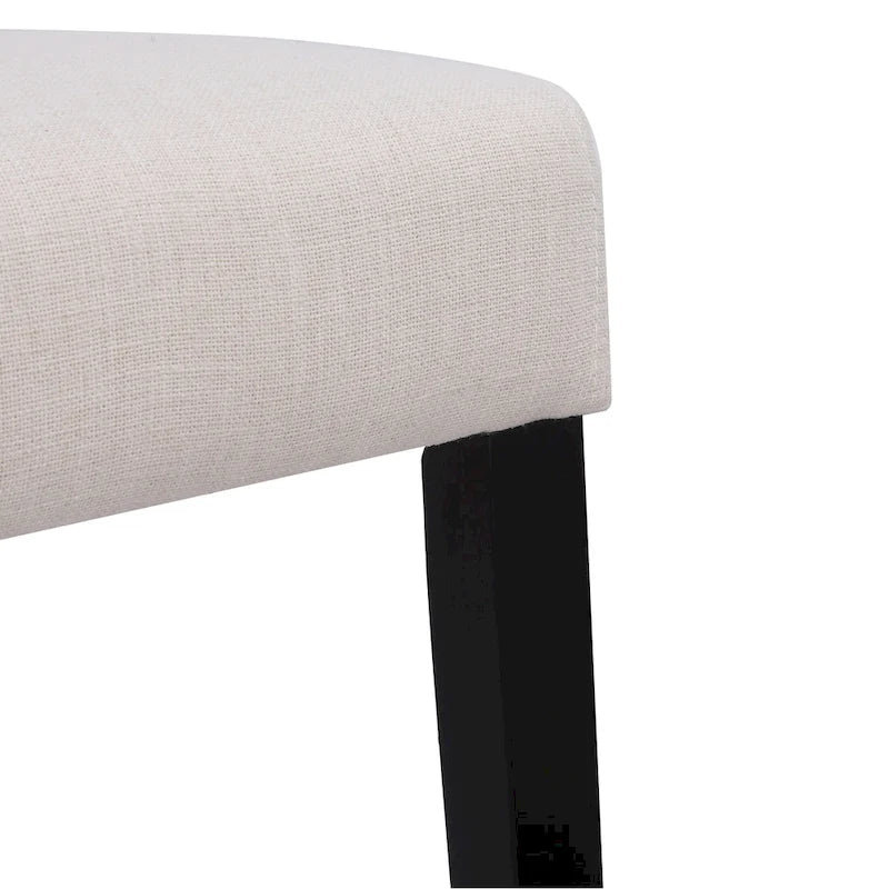Chaise de salle à manger en lin rembourrée à dossier incurvé, lot de 2