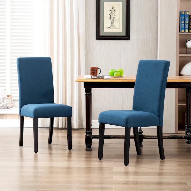 Chaise de salle à manger en lin rembourrée à dossier incurvé, lot de 2