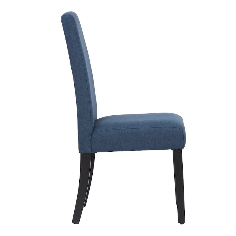 Chaise de salle à manger en lin rembourrée à dossier incurvé, lot de 2