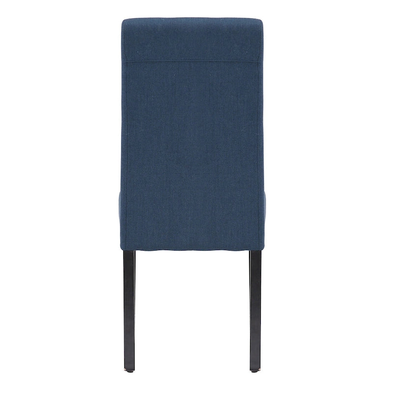 Chaise de salle à manger en lin rembourrée à dossier incurvé, lot de 2