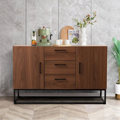 Meuble buffet à 3 tiroirs, marron / blanc antique, 2 options de couleurs