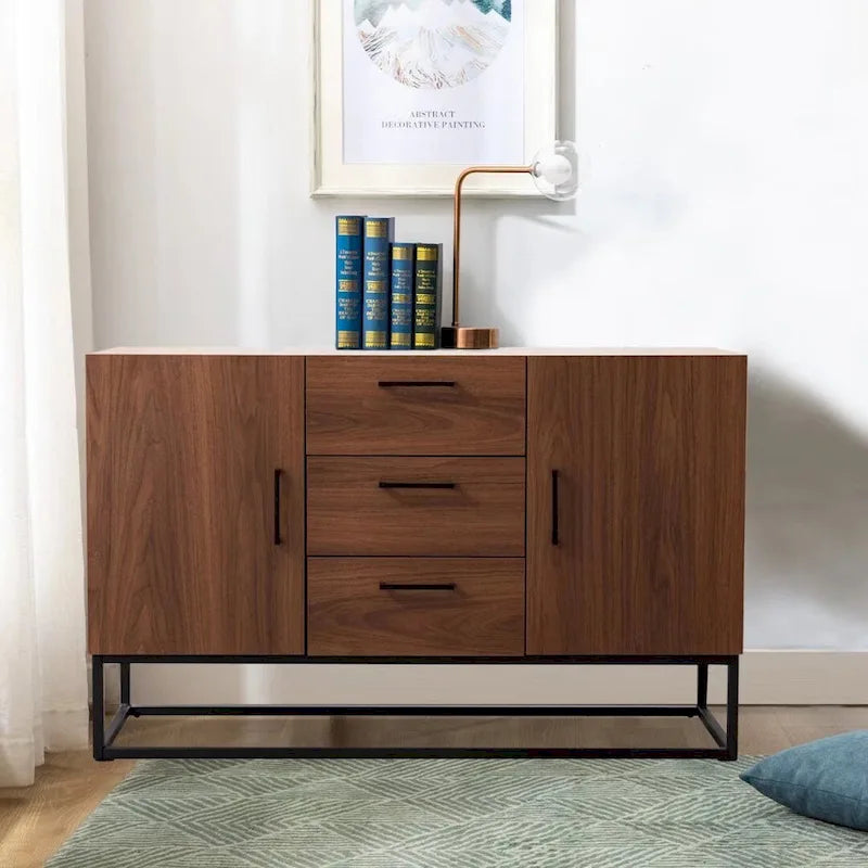 Meuble buffet à 3 tiroirs, marron / blanc antique, 2 options de couleurs