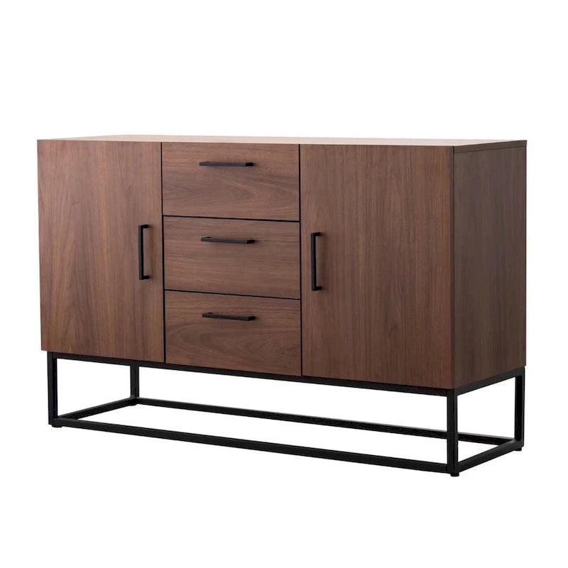Meuble buffet à 3 tiroirs, marron / blanc antique, 2 options de couleurs