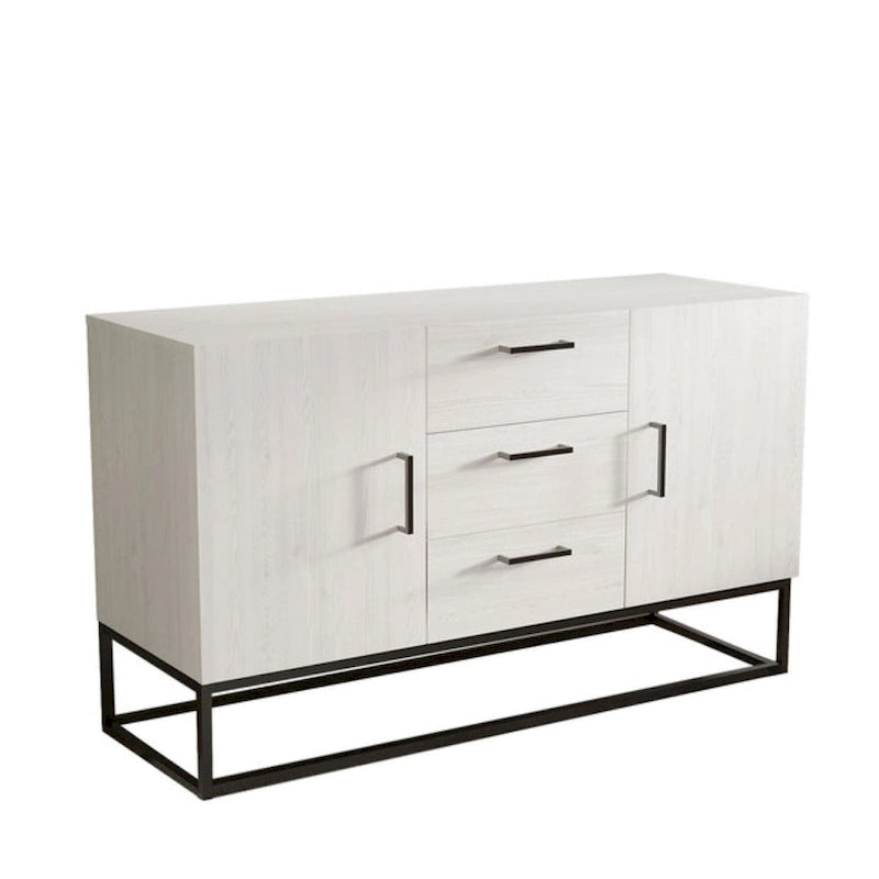 Meuble buffet à 3 tiroirs, marron / blanc antique, 2 options de couleurs