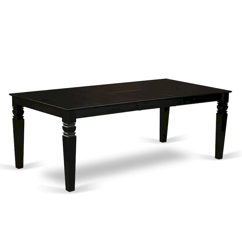 Ensemble de table à manger en bois noir avec rallonge papillon – Options 5/7/9 pièces