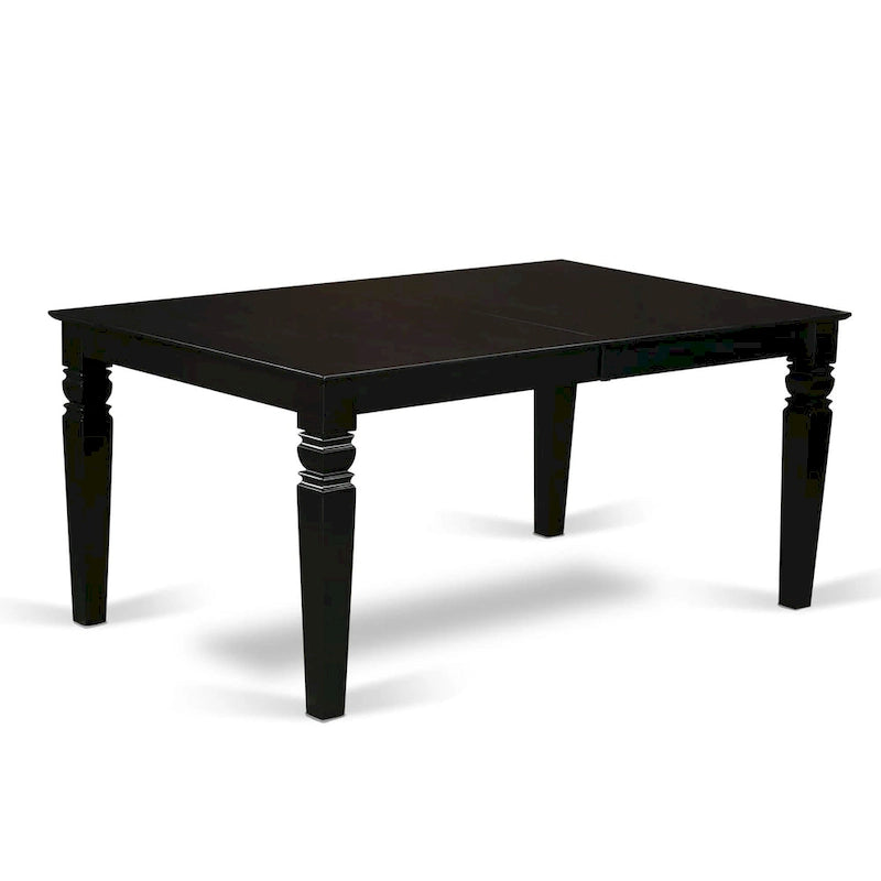 Ensemble de table à manger en bois noir avec rallonge papillon – Options 5/7/9 pièces