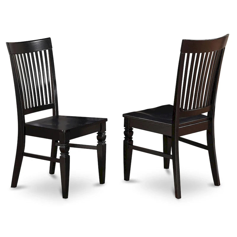 Ensemble de table à manger en bois noir avec rallonge papillon – Options 5/7/9 pièces