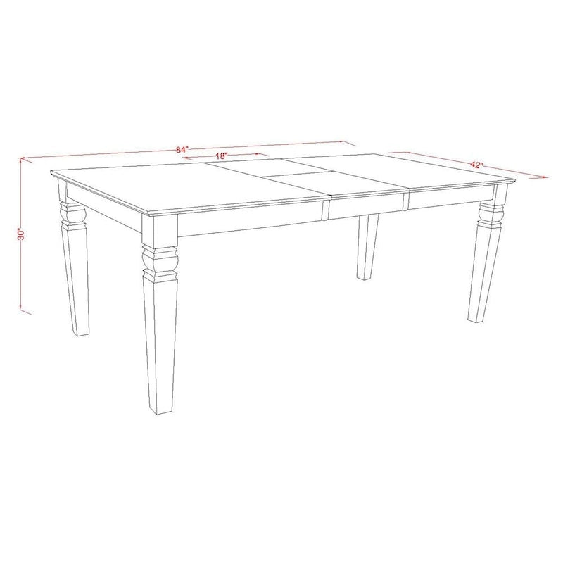 Ensemble de table à manger en bois noir avec rallonge papillon – Options 5/7/9 pièces