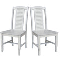 Chaises de salle à manger en bois massif, craie/blanc vieilli/brut, lot de 2