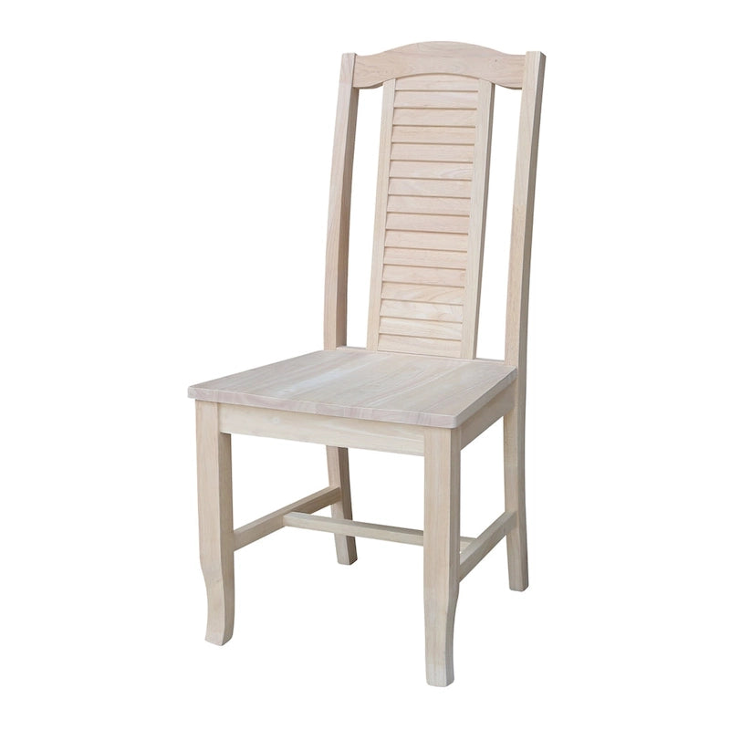 Chaises de salle à manger en bois massif, craie/blanc vieilli/brut, lot de 2