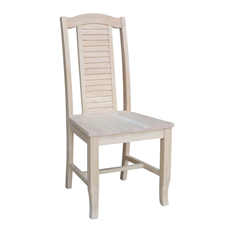 Chaises de salle à manger en bois massif, craie/blanc vieilli/brut, lot de 2