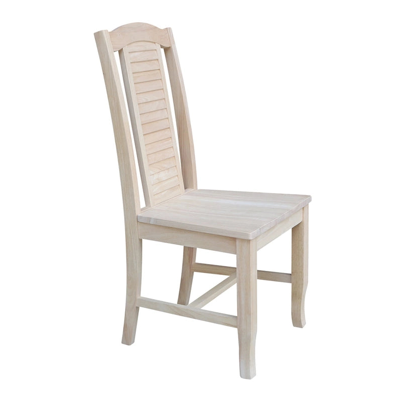 Chaises de salle à manger en bois massif, craie/blanc vieilli/brut, lot de 2