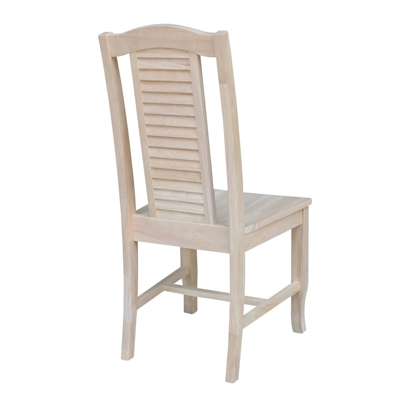 Chaises de salle à manger en bois massif, craie/blanc vieilli/brut, lot de 2