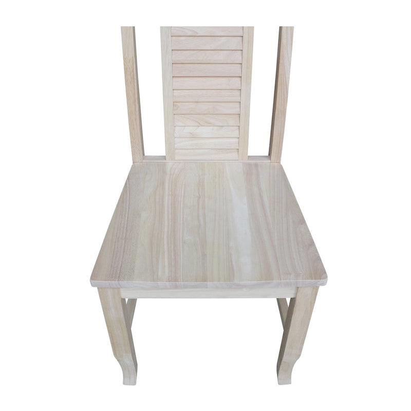 Chaises de salle à manger en bois massif, craie/blanc vieilli/brut, lot de 2