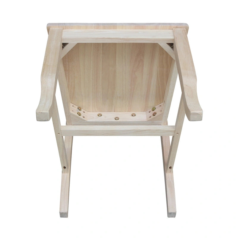 Chaises de salle à manger en bois massif, craie/blanc vieilli/brut, lot de 2