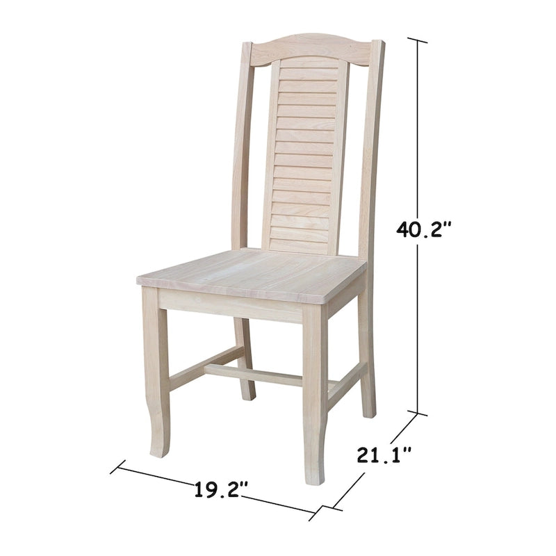 Chaises de salle à manger en bois massif, craie/blanc vieilli/brut, lot de 2