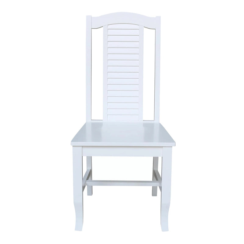 Chaises de salle à manger en bois massif, craie/blanc vieilli/brut, lot de 2