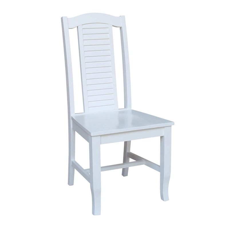 Chaises de salle à manger en bois massif, craie/blanc vieilli/brut, lot de 2