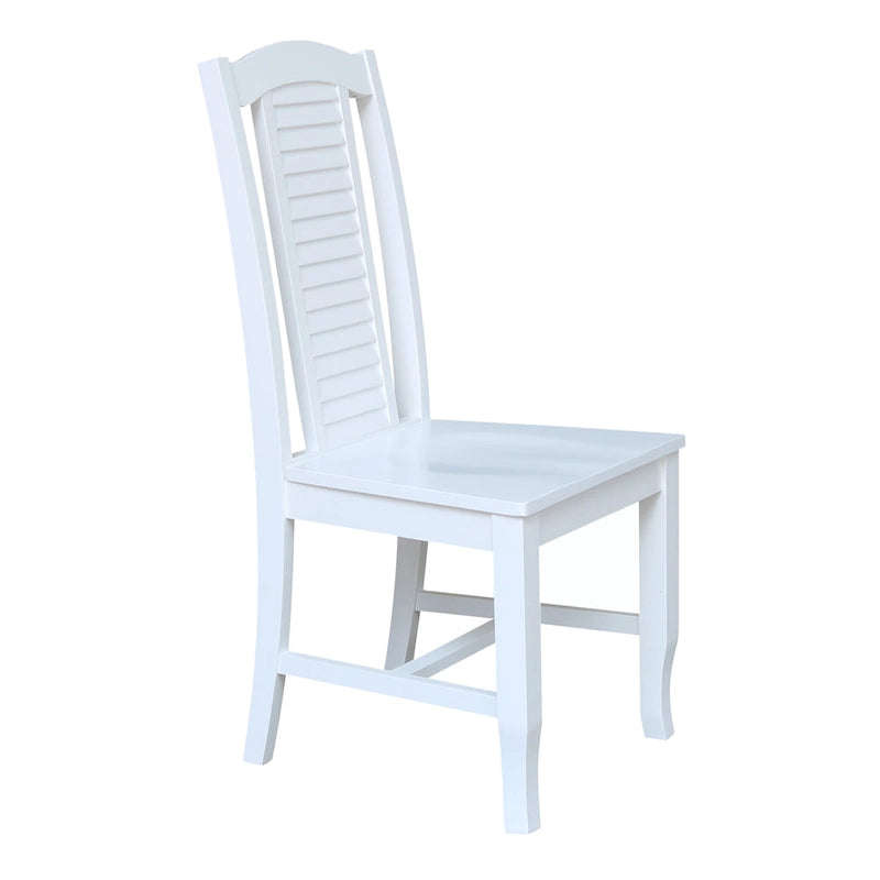 Chaises de salle à manger en bois massif, craie/blanc vieilli/brut, lot de 2