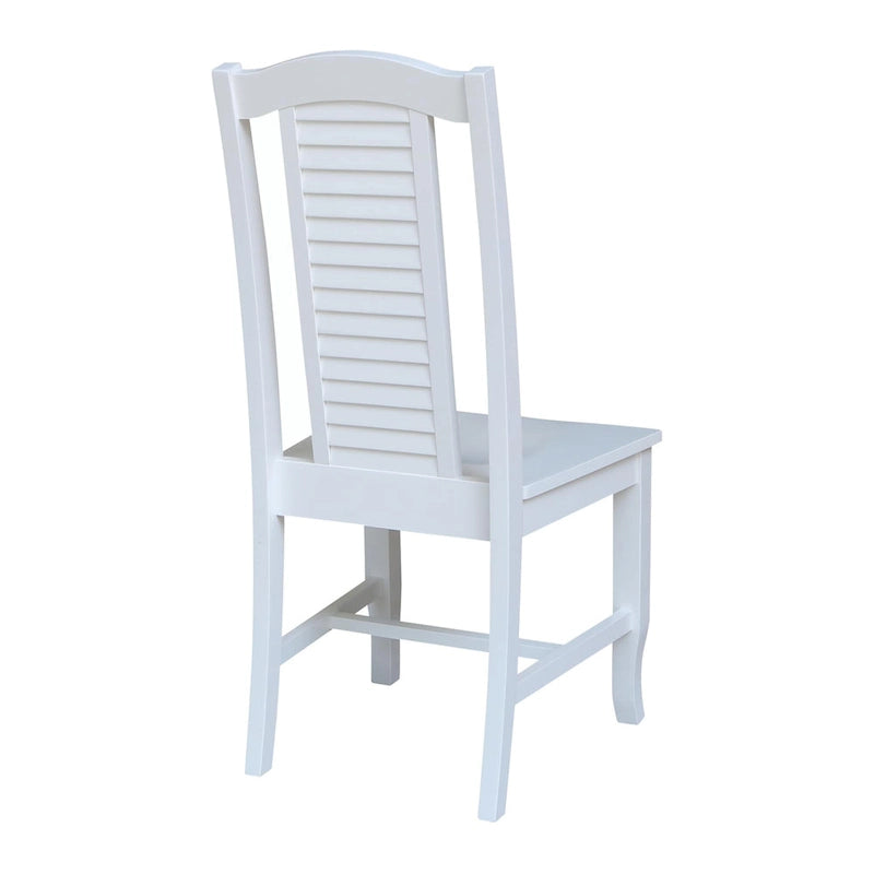 Chaises de salle à manger en bois massif, craie/blanc vieilli/brut, lot de 2