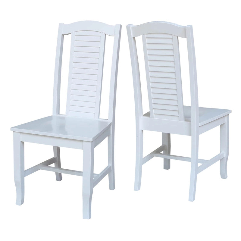 Chaises de salle à manger en bois massif, craie/blanc vieilli/brut, lot de 2