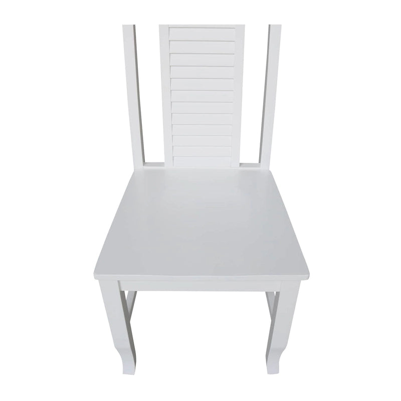 Chaises de salle à manger en bois massif, craie/blanc vieilli/brut, lot de 2