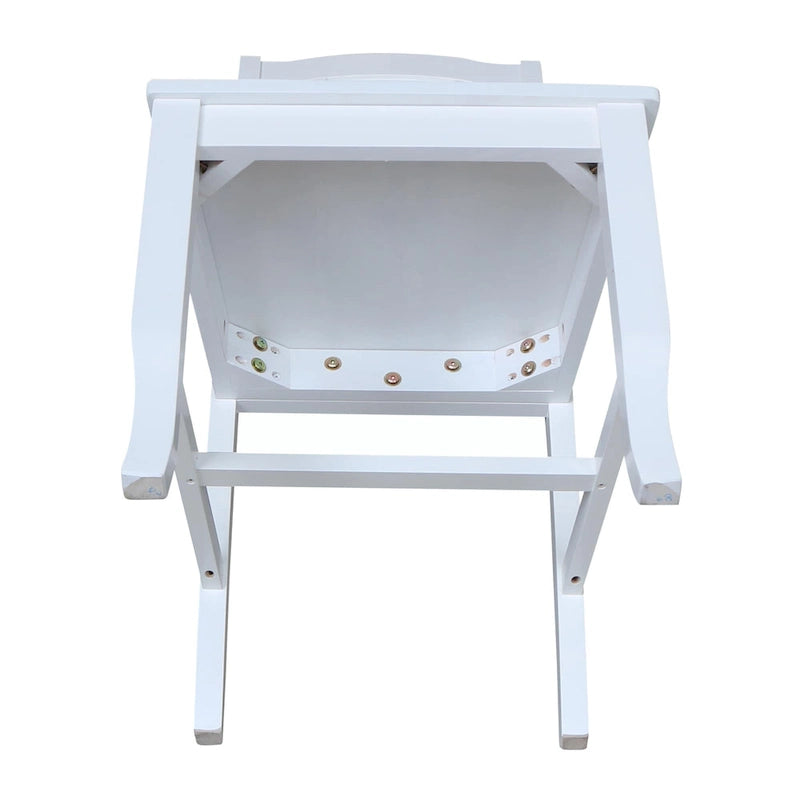 Chaises de salle à manger en bois massif, craie/blanc vieilli/brut, lot de 2