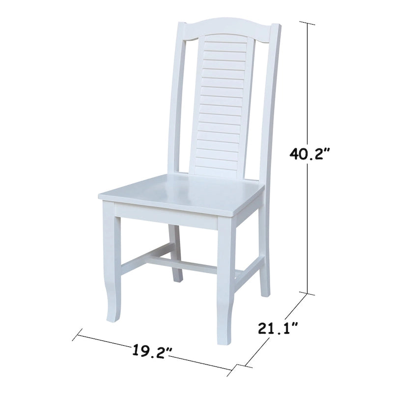 Chaises de salle à manger en bois massif, craie/blanc vieilli/brut, lot de 2