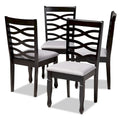 Chaise de salle à manger en lin gris clair et brun sable, lot de 4