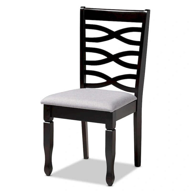 Chaise de salle à manger en lin gris clair et brun sable, lot de 4