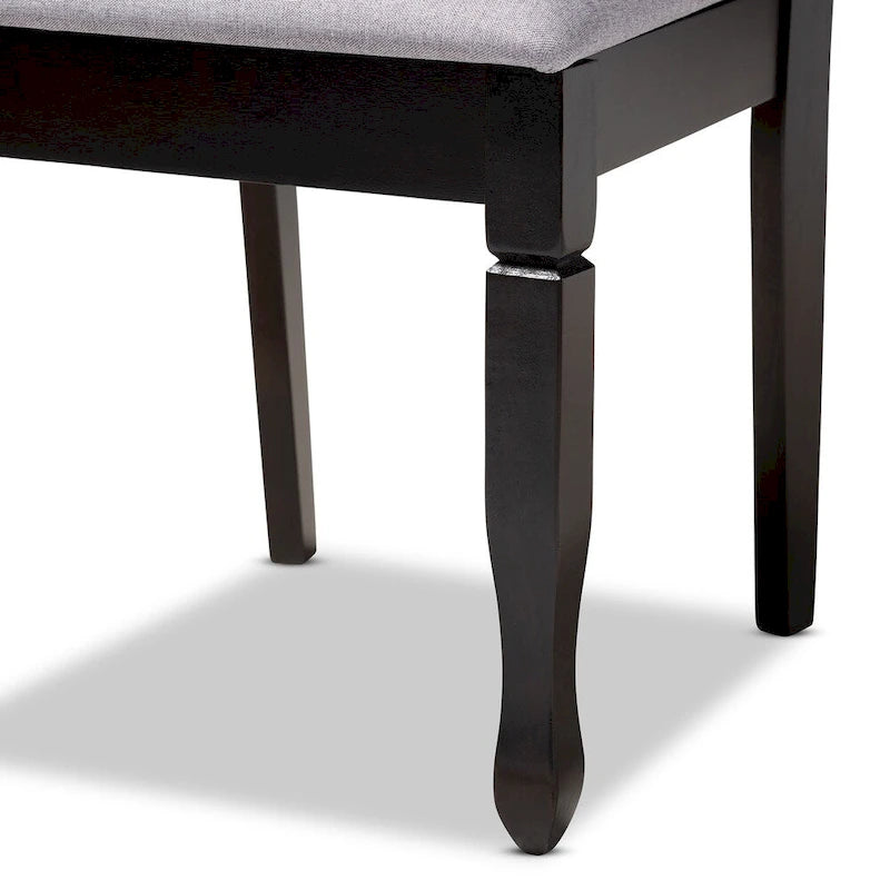 Chaise de salle à manger en lin gris clair et brun sable, lot de 4