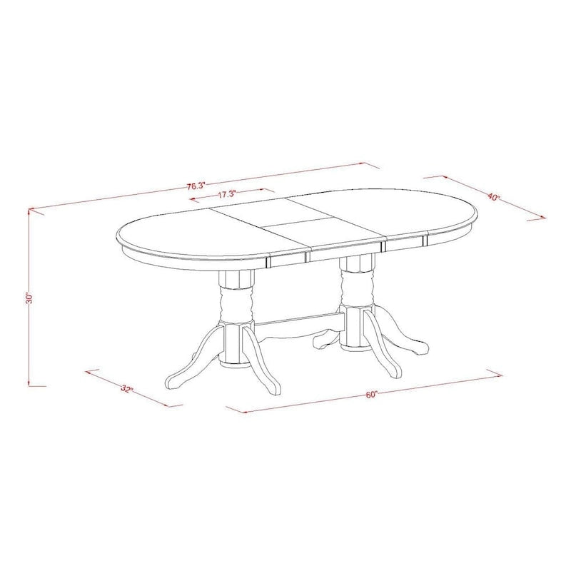 Ensemble de salle à manger ovale 9 pièces Espresso, chaises à dossier ajouré, 8 places