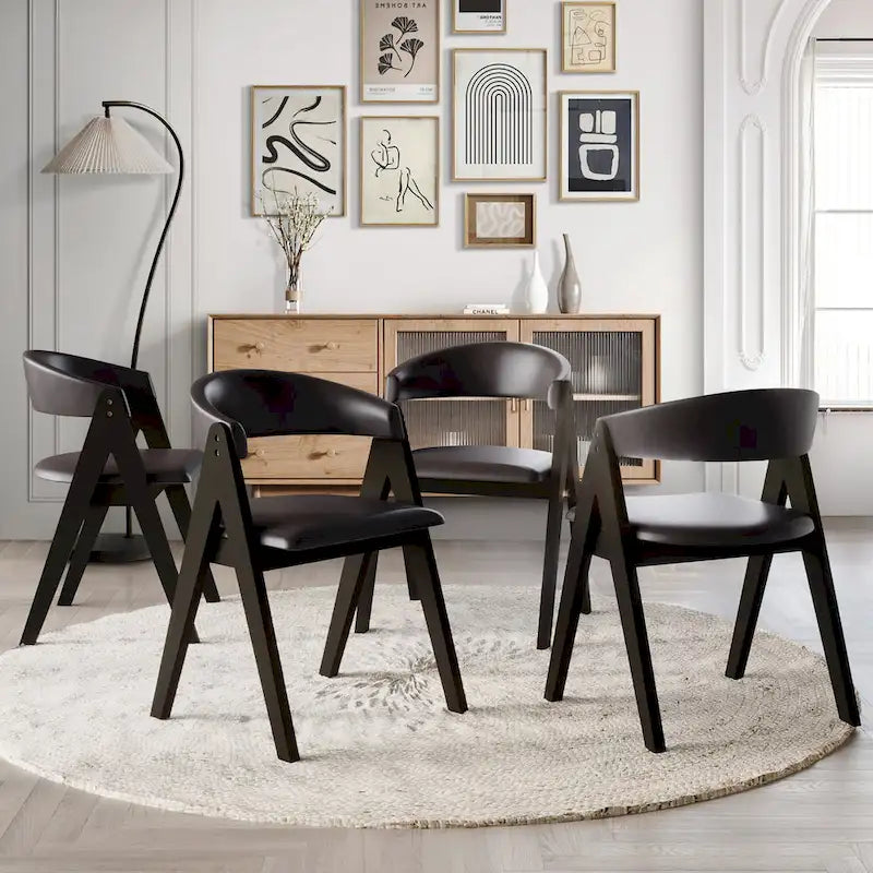 Ensemble de salle à manger noir transformable avec abattants pour 5 personnes