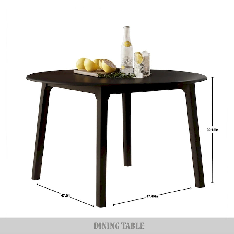 Ensemble de salle à manger noir transformable avec abattants pour 5 personnes