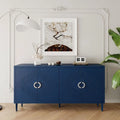 Armoire de rangement à 4 portes bleu marine/champagne, simple