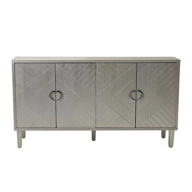 Armoire de rangement à 4 portes bleu marine/champagne, simple