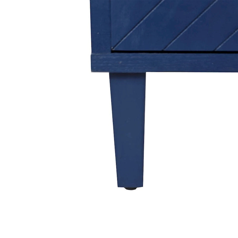 Armoire de rangement à 4 portes bleu marine/champagne, simple