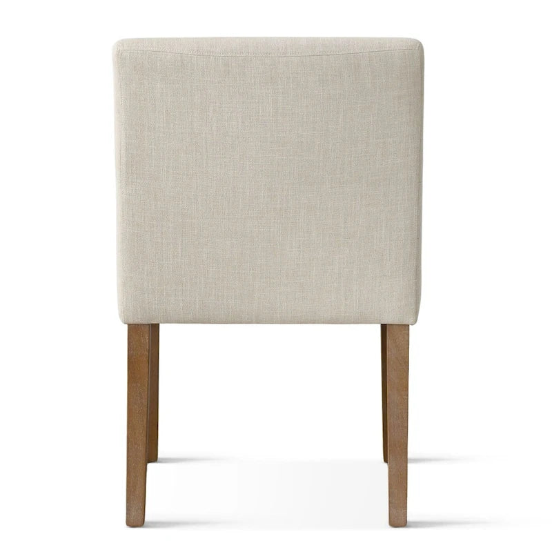 Fauteuil Parsons en mélange lin crème/beige/noir avec accoudoirs, lot de 2